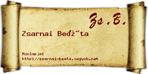 Zsarnai Beáta névjegykártya