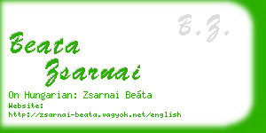 beata zsarnai business card