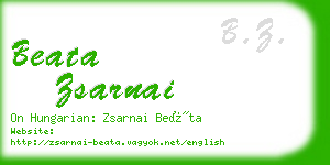 beata zsarnai business card